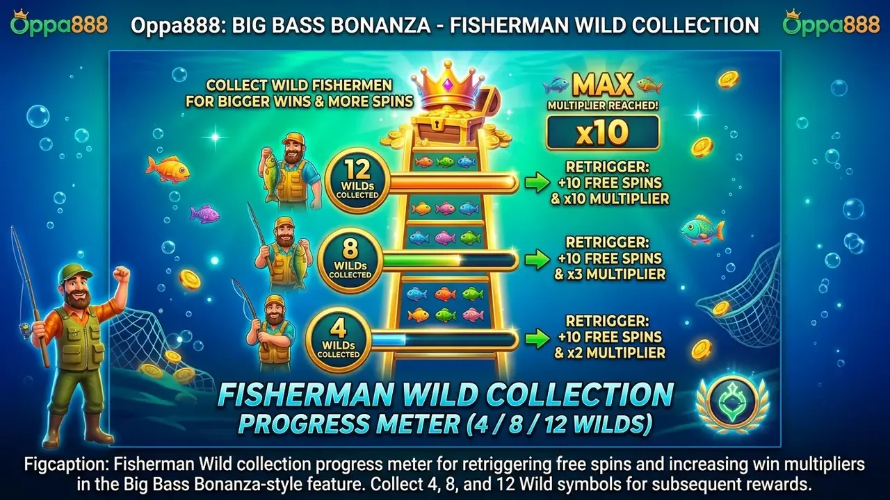 Big Bass Bonanza free spins progress meter and multiplier ladder
