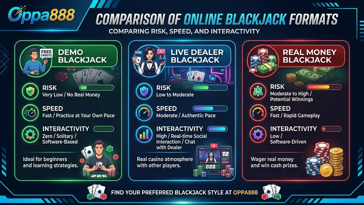 Comparison of online blackjack formats