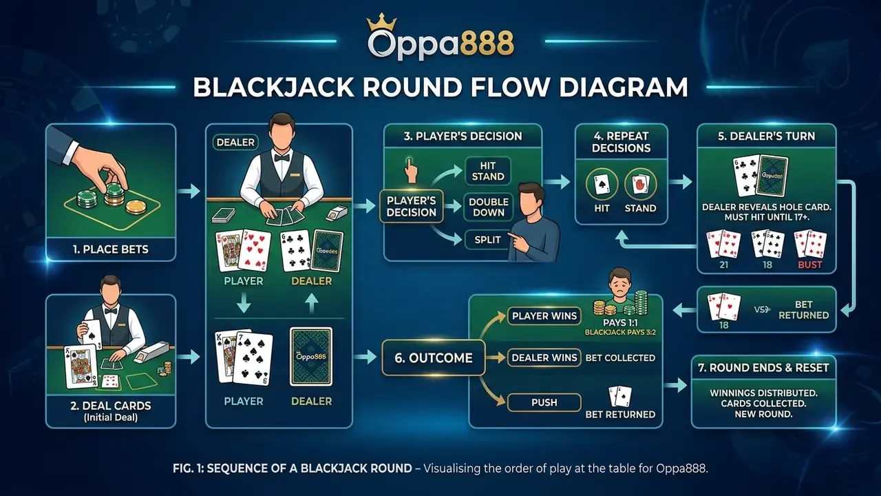Blackjack round flow diagram